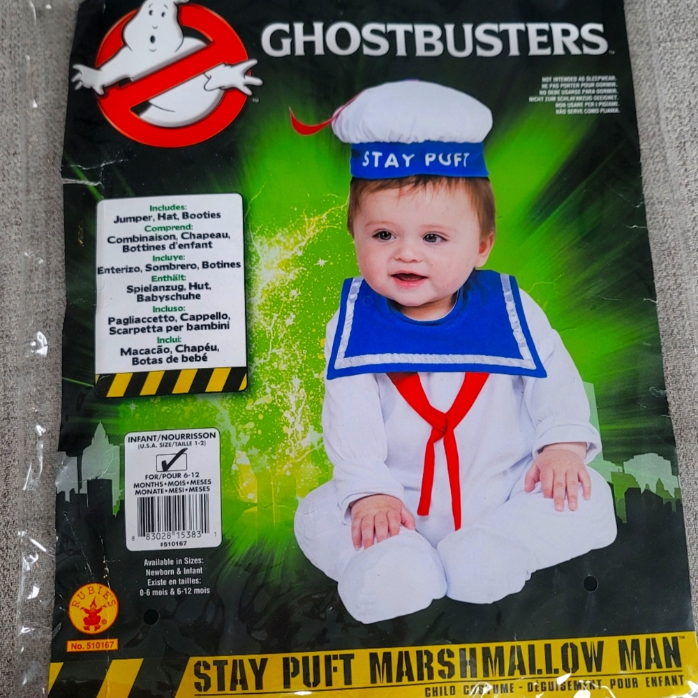 Ghostbusters Stay Puft infant 6-12M Rubie's Marshmallow Man Halloween Costume